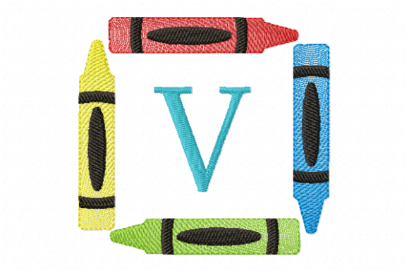 Crayons Frame Monogram Letter V: Seller Review