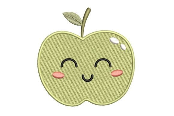 Kawaii Smiling Green Apple: An Embroidery Design Review