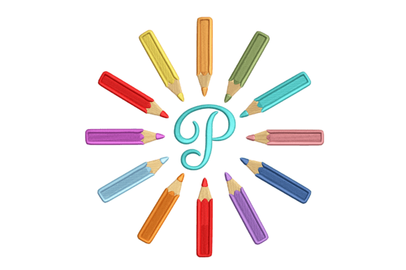 Monogram Pencils: Vibrant Back to School Embroidery